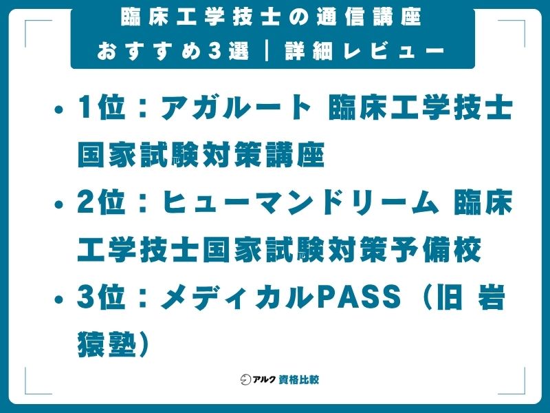 臨床工学技士の通信講座おすすめ3選|詳細レビュー