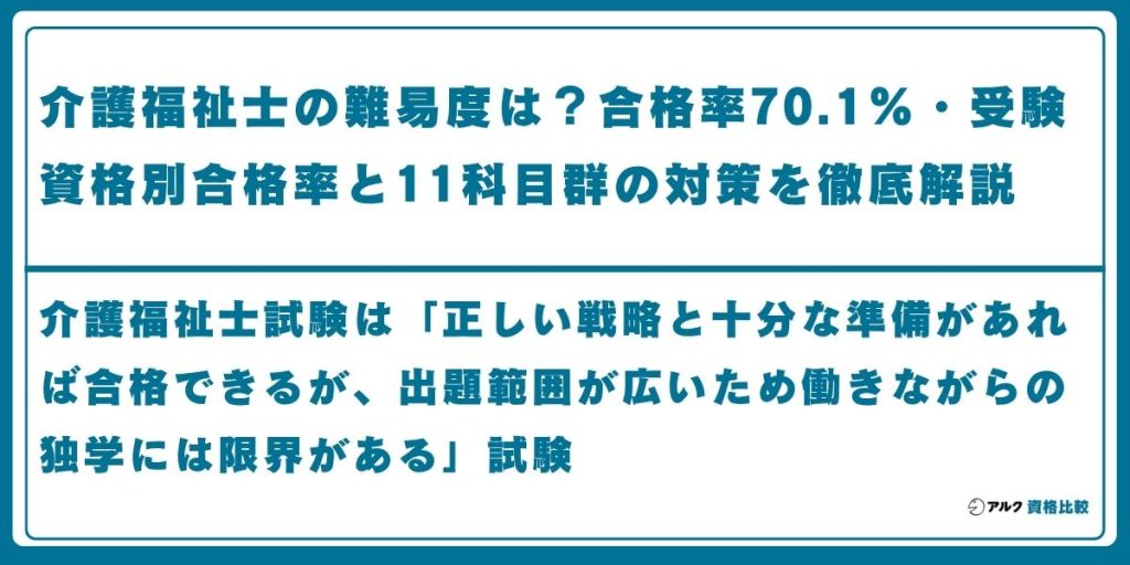 介護福祉士 難易度