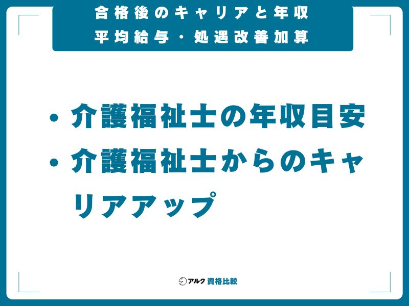合格後のキャリアと年収｜平均給与・処遇改善加算