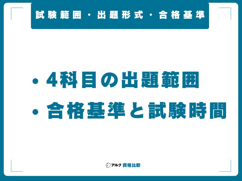 試験範囲・出題形式・合格基準