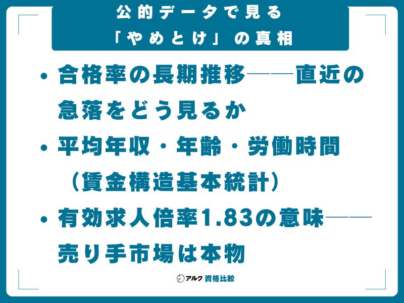 公的データで見る「やめとけ」の真相