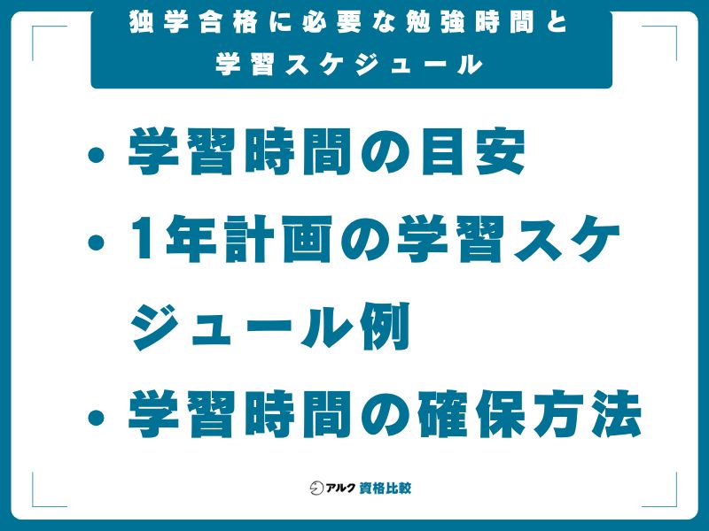独学合格に必要な勉強時間と学習スケジュール