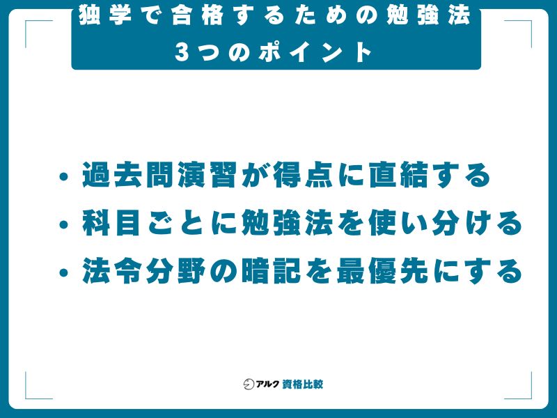 独学で合格するための勉強法3つのポイント