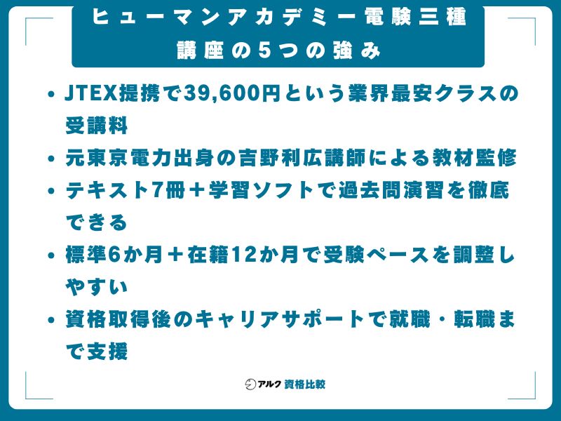 ヒューマンアカデミー電験三種講座の5つの強み