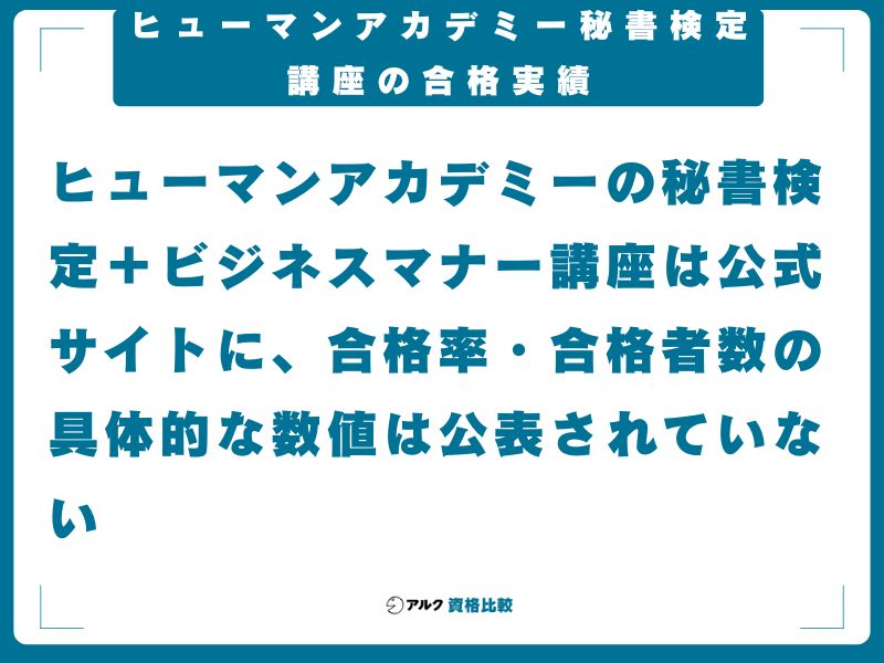 ヒューマンアカデミー秘書検定講座の合格実績
