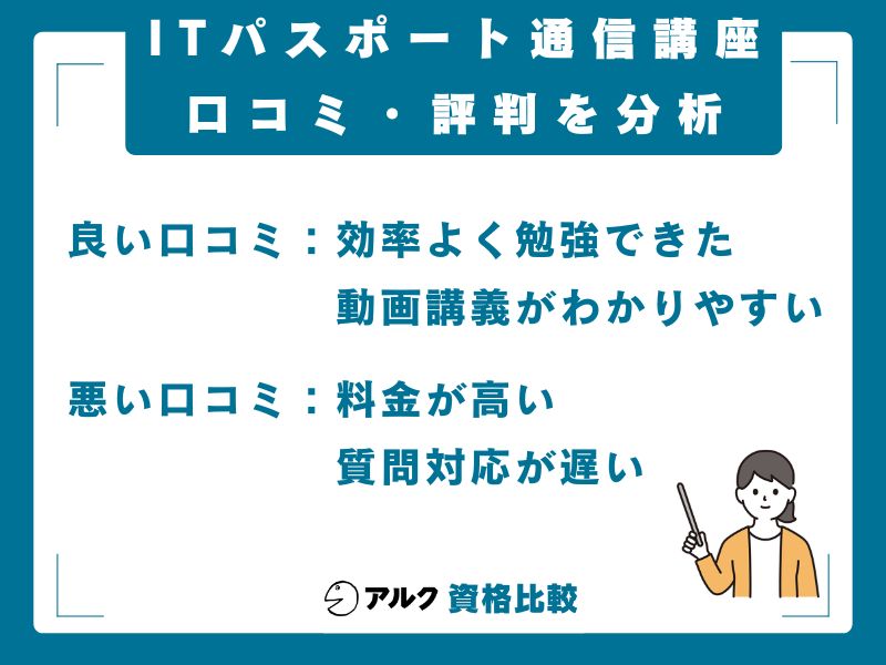 ITパスポートの通信講座に関する口コミ・評判