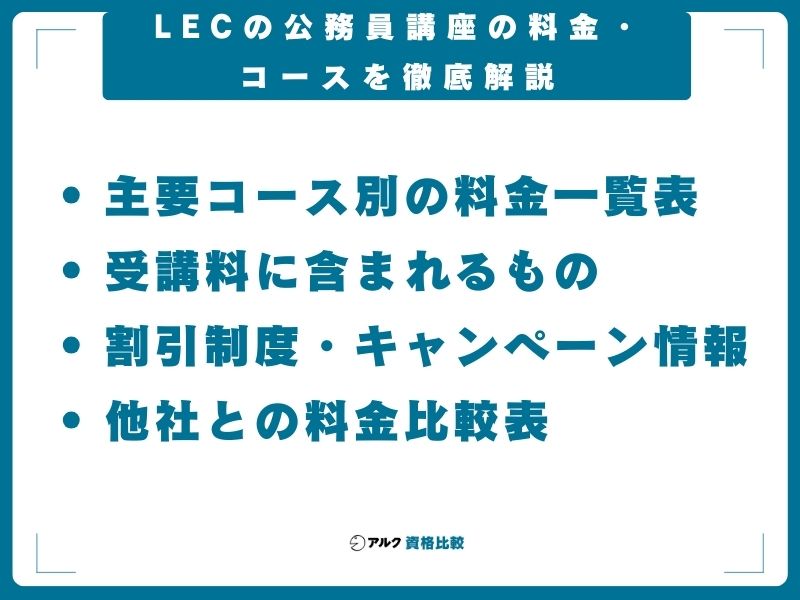 LECの公務員講座の料金・コースを徹底解説【2026年最新】