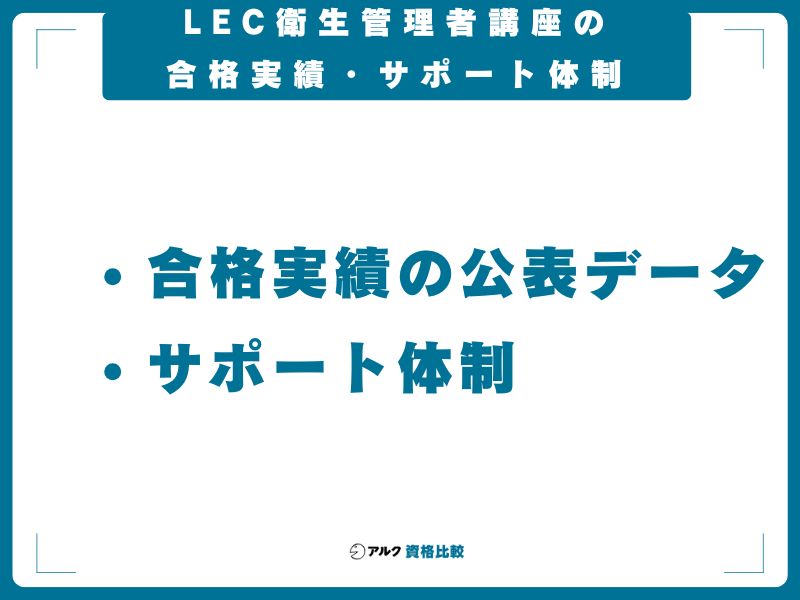 LEC衛生管理者講座の合格実績・サポート体制
