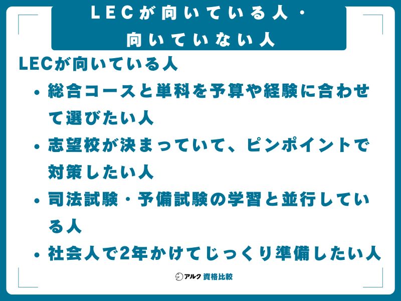 LECが向いている人・向いていない人