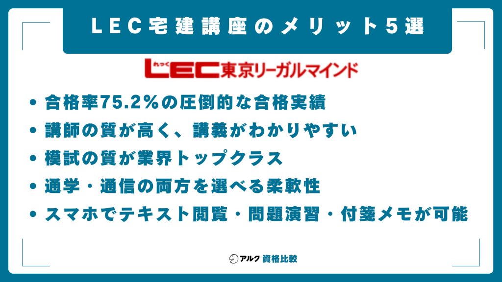 LEC宅建講座のメリット5選
