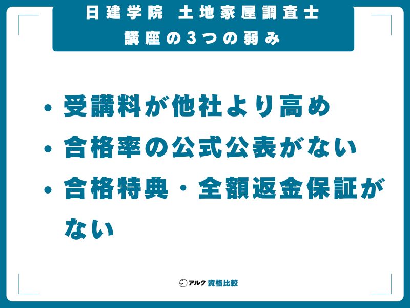日建学院 土地家屋調査士講座の3つの弱み
