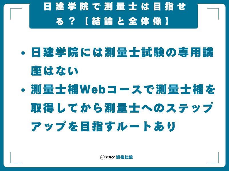 日建学院で測量士は目指せる?【結論と全体像】