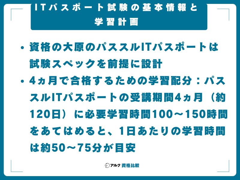 ITパスポート試験の基本情報と学習計画