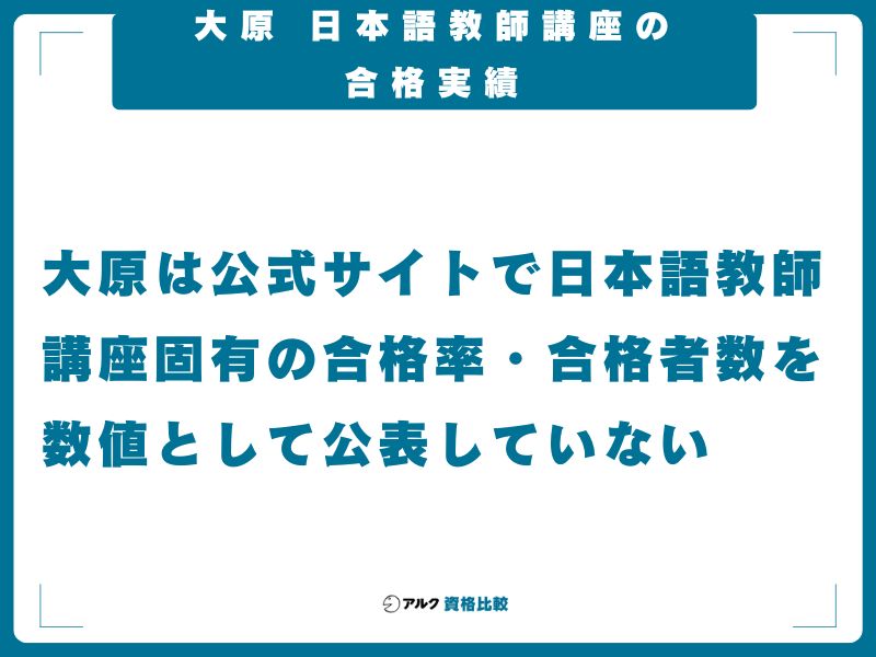 大原 日本語教師講座の合格実績