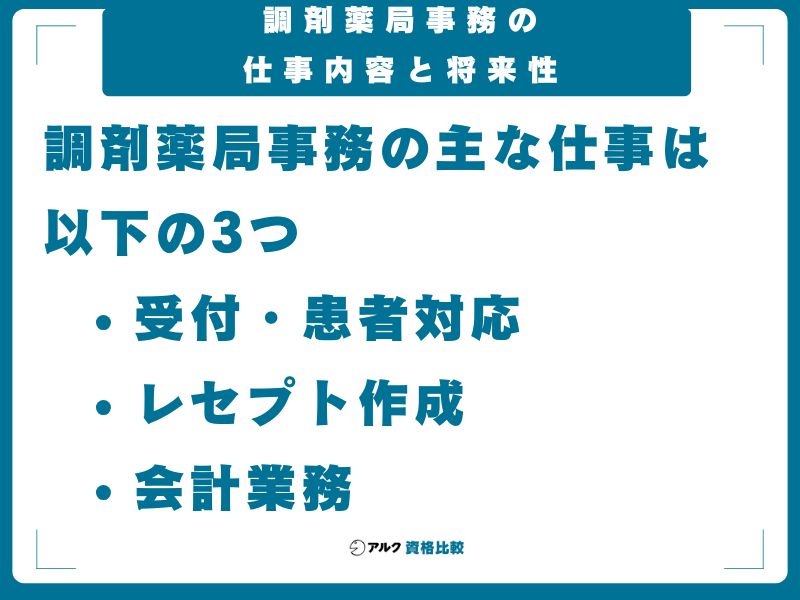 調剤薬局事務の仕事内容と将来性