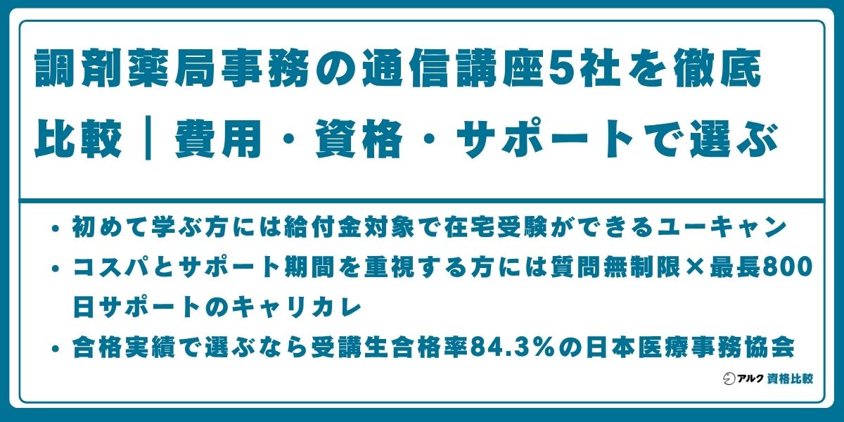 調剤薬局事務 通信講座