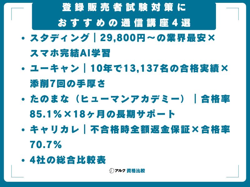 登録販売者試験対策におすすめの通信講座4選