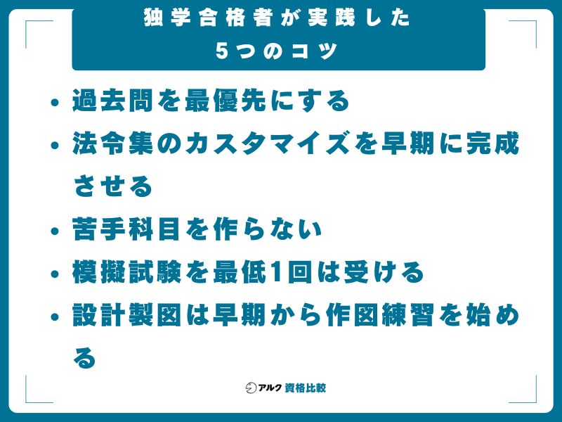 独学合格者が実践した5つのコツ