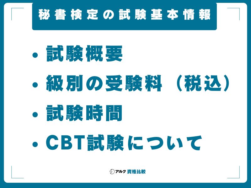 秘書検定の試験基本情報