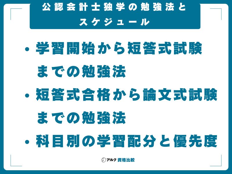 公認会計士独学の勉強法とスケジュール
