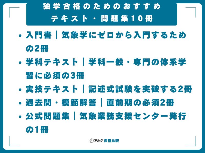 独学合格のためのおすすめテキスト・問題集10冊