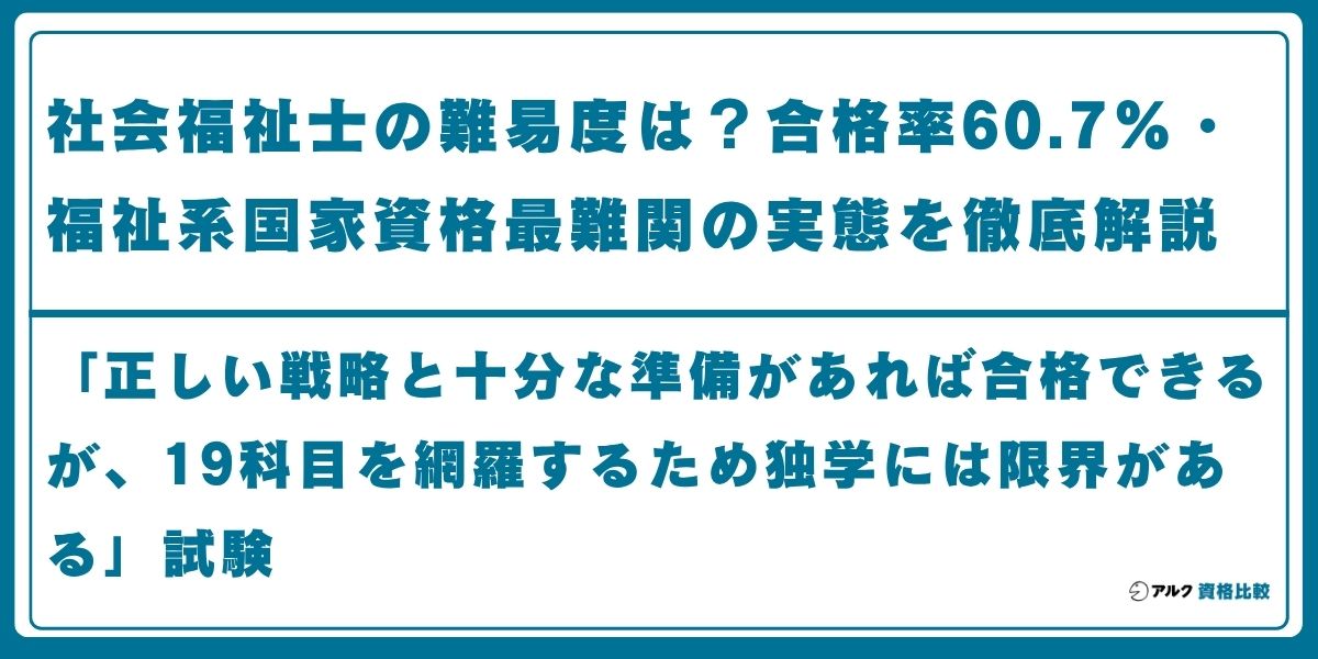 社会福祉士 難易度