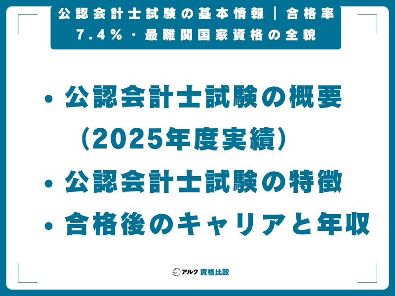 公認会計士試験の基本情報|合格率7.4%・最難関国家資格の全貌