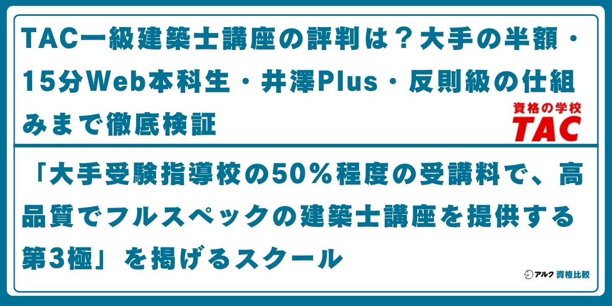 TAC 一級建築士