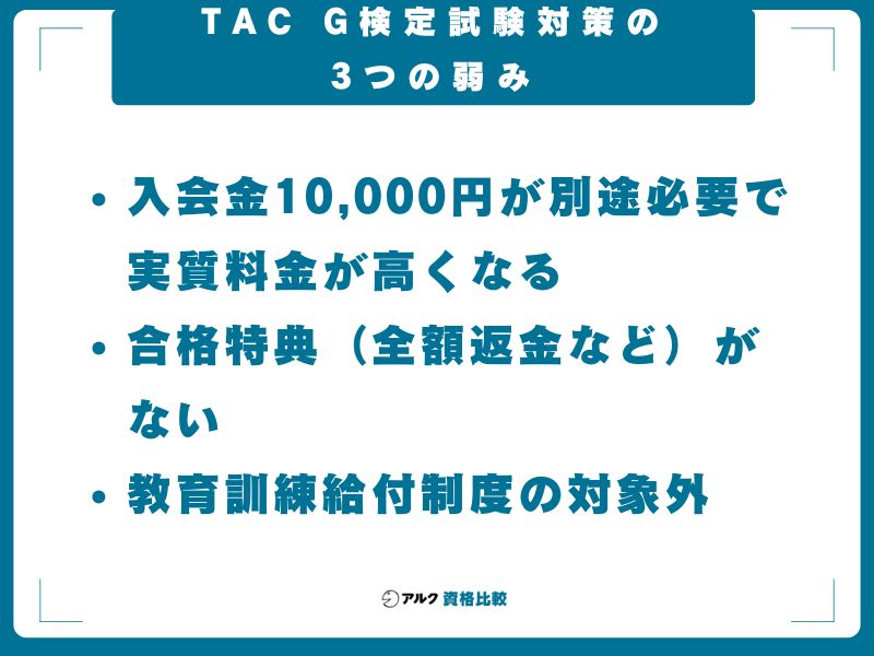 TAC G検定試験対策の3つの弱み