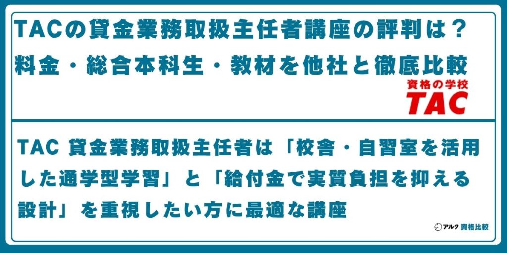 TAC 貸金業務取扱主任者