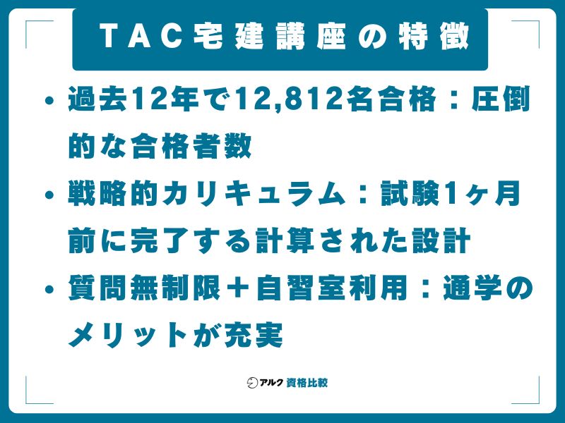 TAC宅建講座の特徴|40年の実績を支える3つの強み