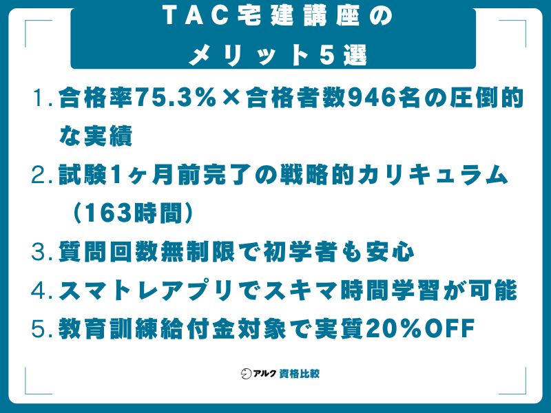 TAC宅建講座のメリット5選