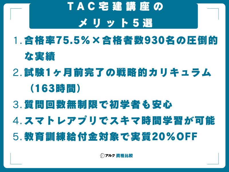 TAC宅建講座のメリット5選