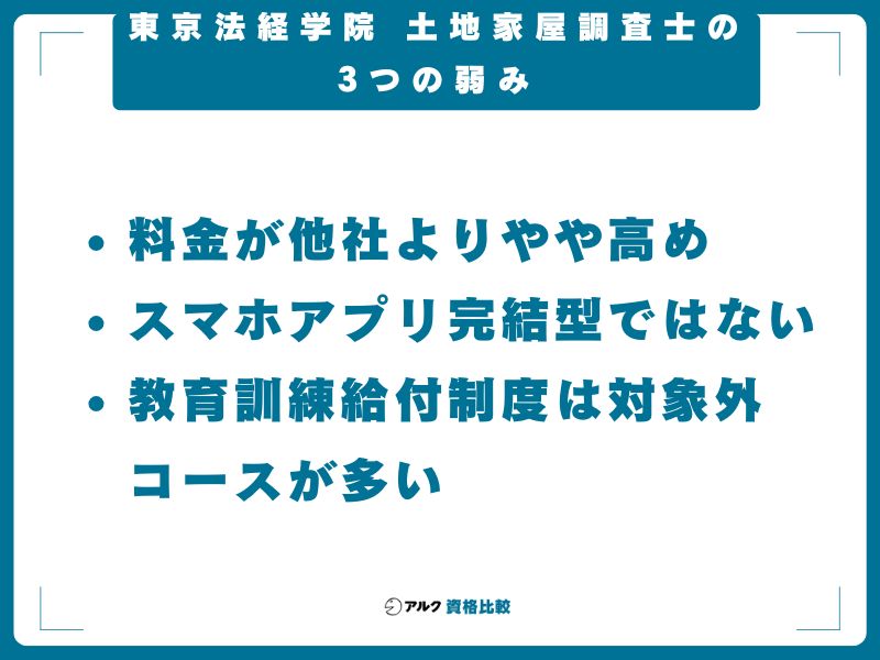 東京法経学院 土地家屋調査士の3つの弱み
