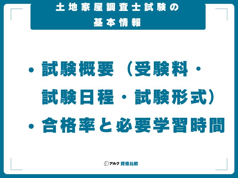 土地家屋調査士試験の基本情報