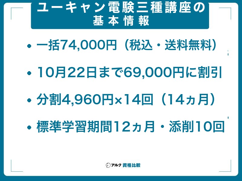 ユーキャン電験三種講座の基本情報