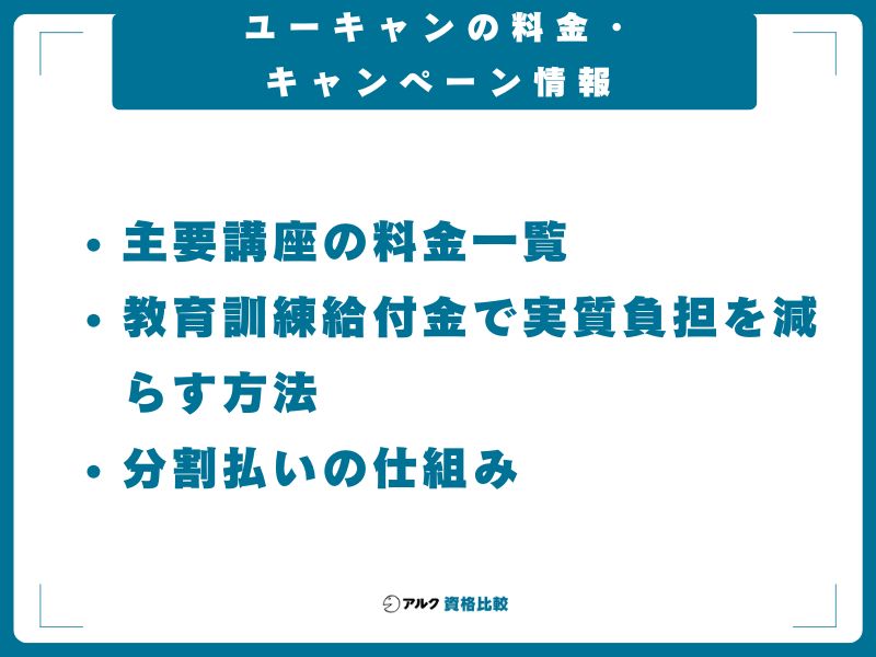 ユーキャンの料金・キャンペーン情報