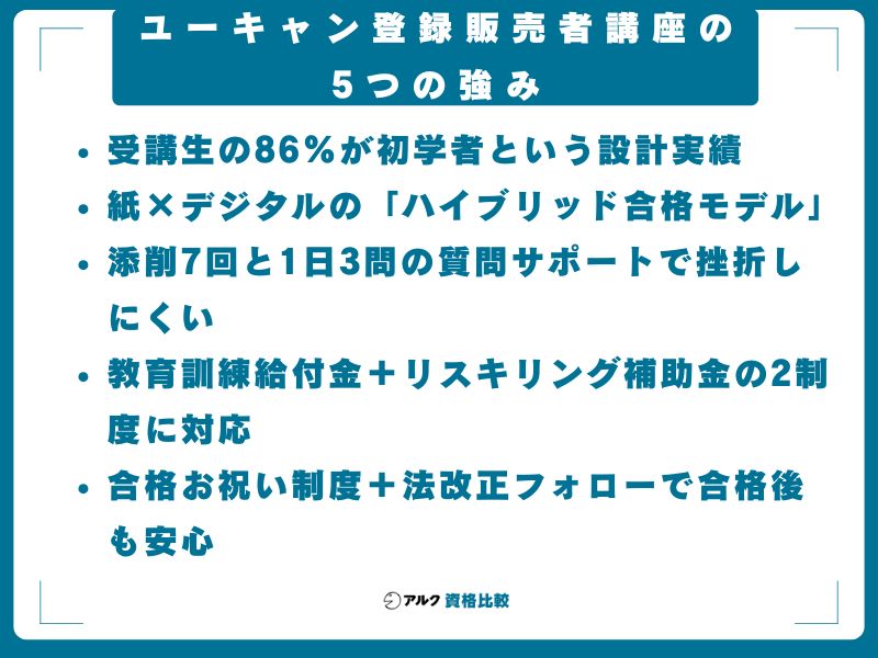 ユーキャン登録販売者講座の5つの強み