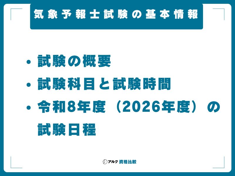 気象予報士試験の基本情報