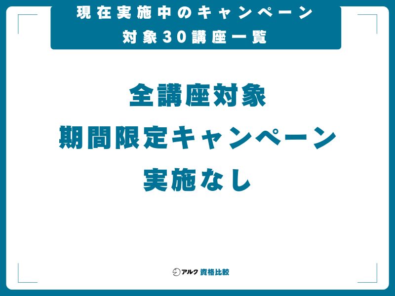 現在実施中のキャンペーン対象30講座一覧