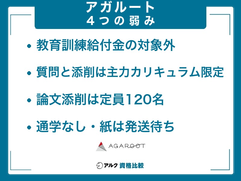 アガルート 弁理士講座 弱み