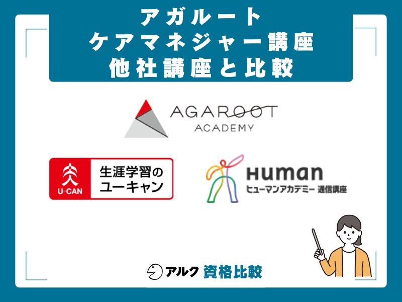 アガルート・ユーキャン・ヒューマンアカデミーの3社比較