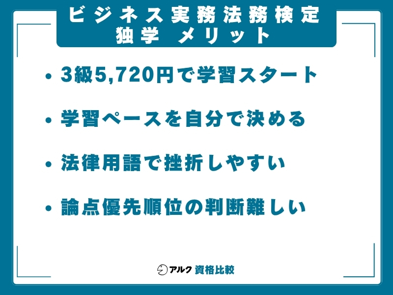 ビジ法 独学 メリット