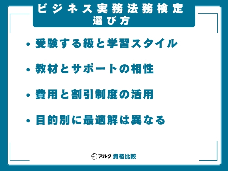 ビジネス実務法務 通信講座 選び方