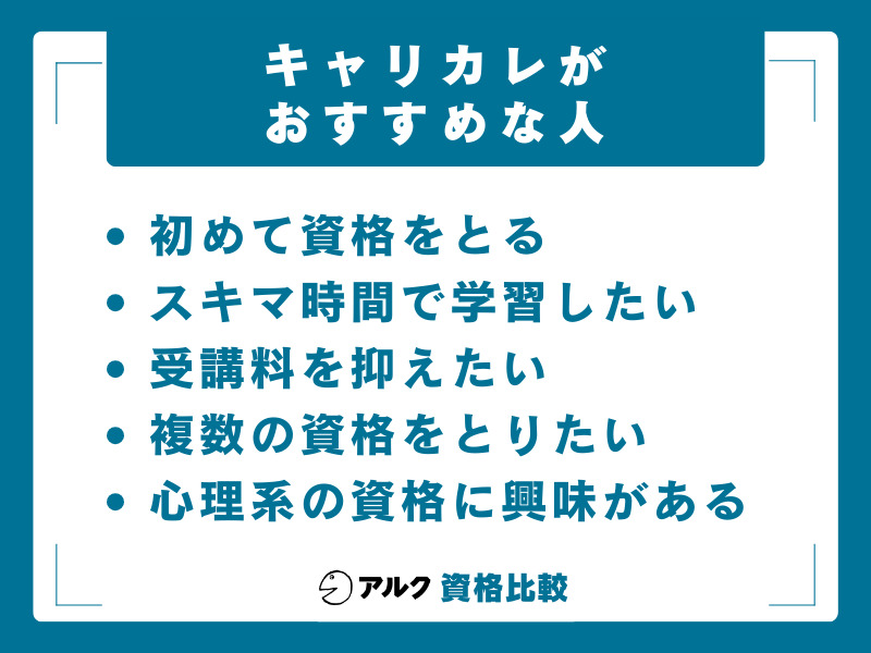 キャリカレがおすすめな人