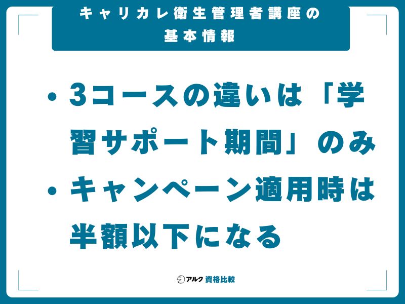 キャリカレ衛生管理者講座の基本情報
