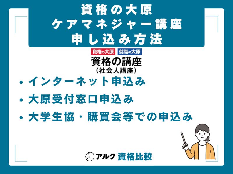 資格の大原のケアマネジャー講座の申し込み方法と受講までの流れ