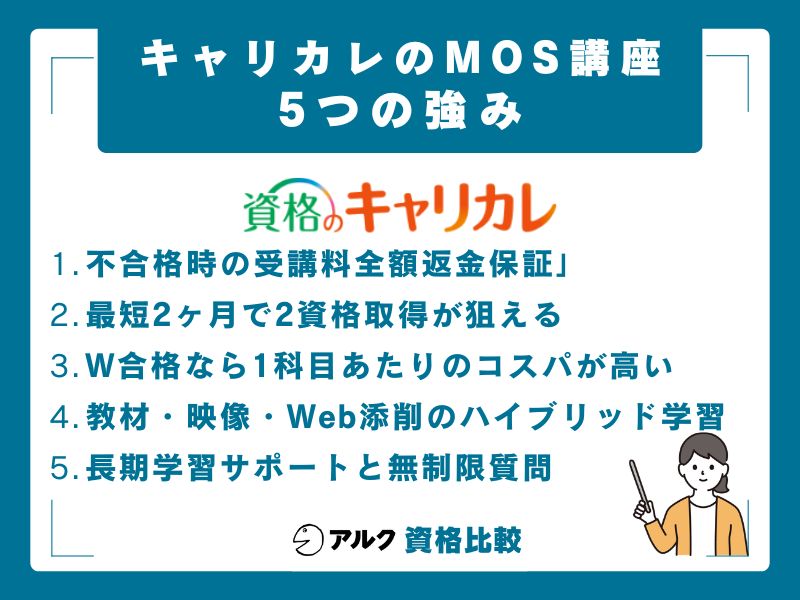キャリカレMOSの5つの強み