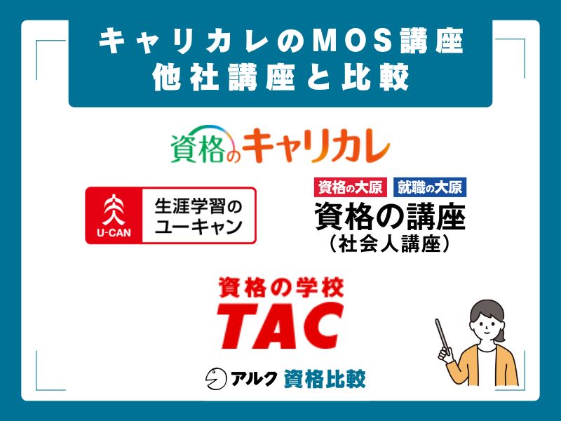 キャリカレMOSとユーキャン・大原・TACの比較