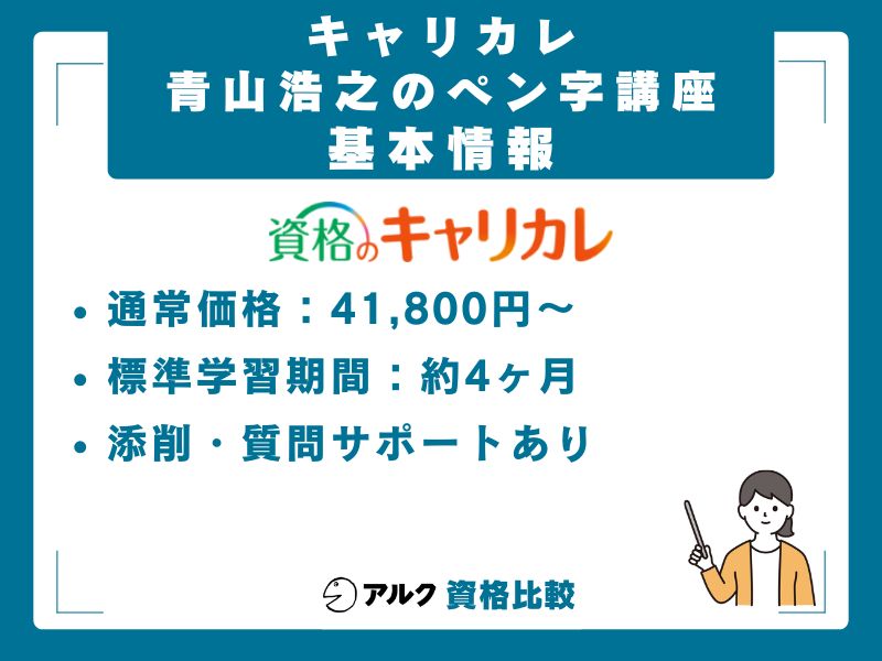 キャリカレ青山浩之のペン字講座の基本情報